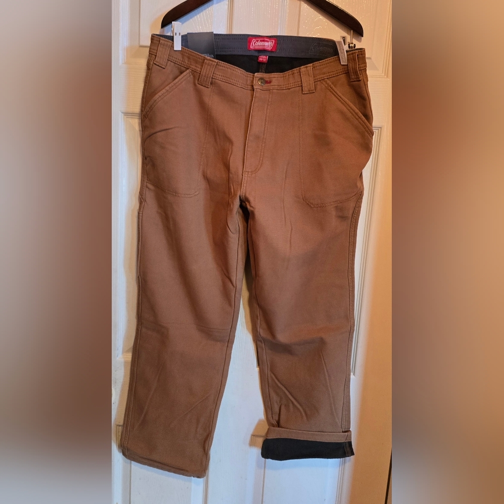 Coleman Men's 38x32 Fleece Lined Stretch Utility Work Pants Tear Resistant